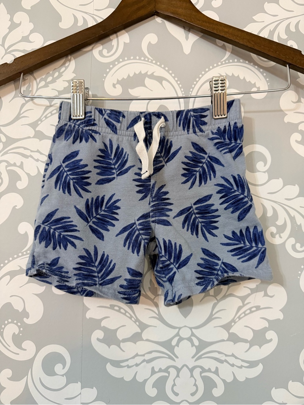 💫10/$25 • Carter's Light Blue Shorts with Navy Leaf Print